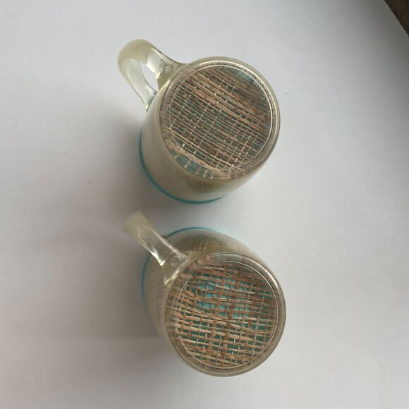 2 Raffia Burlap Inuslated Melmac Mugs - Vintage & MCM $12 for both - Picture 3 of 5